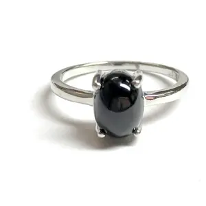 STAR OF INDIA Cabochon,Diopside Ring ,Star Of Nepal ,Sterling Silver Black Star ring ,Unisex ring , December Birthstone.