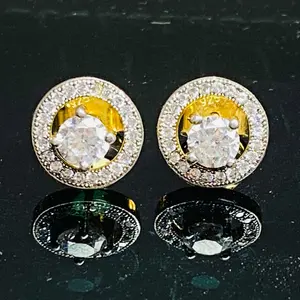 0.55Ct Natural Diamond Halo Earring- 14K Gold, Everyday Diamond Earrings, Women's Diamond Studs, Diamond Stud Earring, Valentine gift.