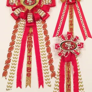 Football Baby’s Shower Ribbon  mom to be Corsage, 49ers mommy to be pin, 49ers baby shower decorations