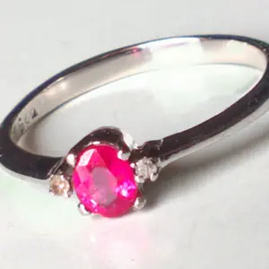 RUBY DIAMOND RING ,925 Sterling silver ruby diamonds ring ,Ruby Anniversary ring, blood red ruby rings, July birthstone Ring ,Gift for her