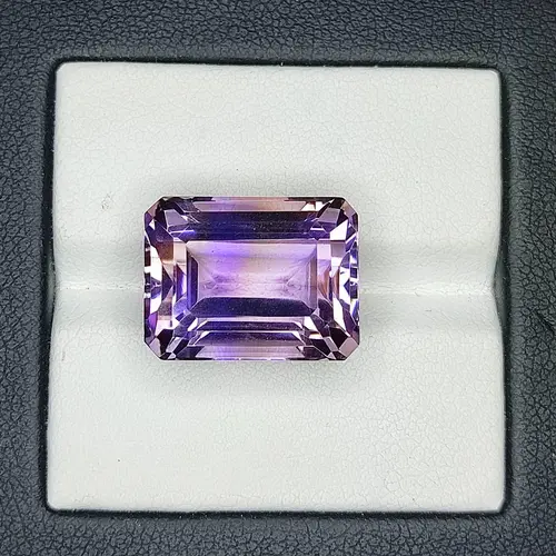 15.50 Carat 100% Natural Untreated 16x12x10 MM Ametrine Rectangle Shape Loose Gemstone Double Ametrine Bi Color Ametrine Ring Pendant Brooch