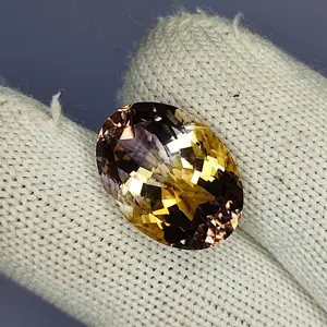 13.00 Carat 100% Natural Untreated 18x12x10 MM Ametrine Oval Shape Loose Gemstone Double Ametrine Bi Color Ametrine Ring Pendant Brooch