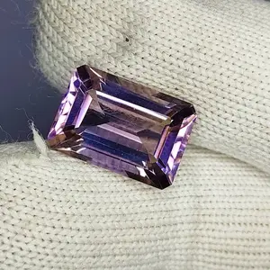 10.00 Carat 100% Natural Untreated 15x11x8 MM Ametrine Rectangle Shape Loose Gemstone Double Ametrine Bi Color Ametrine Ring Pendant Brooch