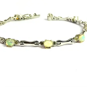 7.5 inches ETHIOPIAN OPAL DIAMOND Bracelets , 925 sterling silver ,Fire Opal ,Christmas gift ,Wedding Collection ,Women  Bracelets, .......