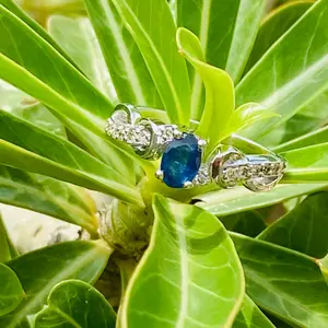BLUE SAPPHIRE WEEDING Band,September Birthstone, Christmas Gift, Engagement and Promise Ring For Her,Fine Jewelry .