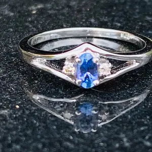 TANZANITE WEDDING Ring ,oval cut Tanzanite,Natural Diamonds, Engagement Ring ,Christmas Gift for Her.