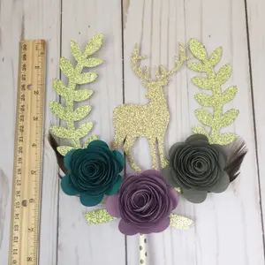 Tribal Cake Topper, Wild Child Cake Topper, Gold Deer Cake Topper, Boho Cake Topper, Gold Antlers Cake Topper, Tribal Cupcake topper