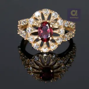 6x8 mm Natural Red Mozambique Garnet Ring, 925 Sterling Silver Ring, Engagement / Wedding Ring, January Birthstone, Silver Red Garnet Ring