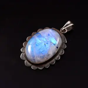 Rainbow Moonstone Pendant 925 sterling silver, designer smooth gemstone pendant, handmade silver pendant, bridal wedding jewellery gift