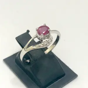 RUBY DIAMOND RING , sterling silver ruby diamonds ring ,Gold ruby anniversary ring, blood red ruby rings, July birthstone,handmade jewellery