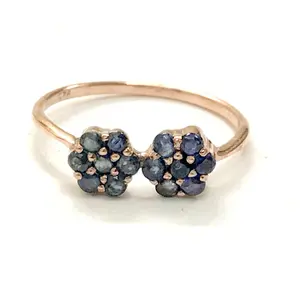 BLUE SAPPHIRE RING, Rose Gold Plated ,Thin Sterling Silver Ring , September Birthstone , best Christmas gift for loved ones