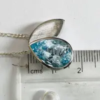 BLUE TOPAZ PEAR pendant Necklace ,Sterling Silver,December Birthstone,Lovely Gift for her . BLUE TOPAZ PEAR pendant Necklace ,Sterling Silver,December Birthstone,Lovely Gift for her .