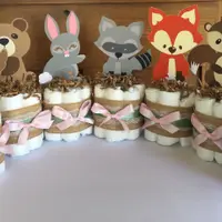 Woodland Table Decorations, Woodland Forest Diaper Cakes, Forest Baby Shower Centerpieces, Forest Animals Diaper Cakes Table Woodland Table Decorations, Woodland Forest Diaper Cakes, Forest Baby Shower Centerpieces, Forest Animals Diaper Cakes Table