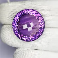 48.70 Carat 100% Natural Unheated Untreated Top Color Purple Amethyst Round Shape Cut Loose Gemstone 23x23x16 MM For Making of Jewelry, 48.70 Carat 100% Natural Unheated Untreated Top Color Purple Amethyst Round Shape Cut Loose Gemstone 23x23x16 MM For Making of Jewelry,