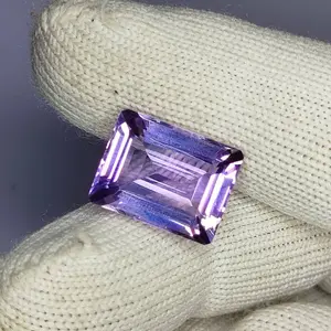13.40 Carat 100% Natural Untreated 16x12x9 MM Ametrine Rectangle Shape Loose Gemstone Double Ametrine Bi Color Ametrine Ring Pendant Brooch