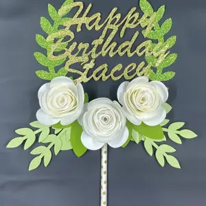 Name Cake topper, Large custom cake topper, gold letter cake topper, elegant floral cake topper, rustic cake topper, whimsical