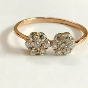 CUBIC ZIRCONIA RING ,Thin dainty ring, Trendy Gold Ring, Delicate Stacking Ring,Sterling Silver Ring, , Gold Plated Matte Finish Ring,