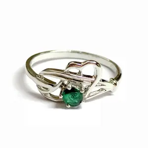 Halloween Sale! NATURAL EMERALD DAINTY Ring ,May Birthstone ,Green Beryl ,Emerald engagement ring ,Promise Ring for her