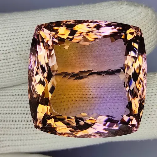 115.90 Carat 100% Natural Untreated 29x29x19 MM Ametrine Cushion Shape Loose Gemstone Double Ametrine, Bi Color Ametrine, Ametrine Pandent