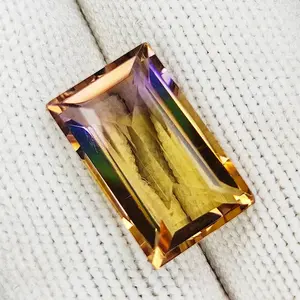 8.85 Carat 100% Natural Untreated 12x10x6 MM Ametrine Rectangle Shape Loose Gemstone Double Ametrine, Bi Color Ametrine, Ametrine Ring