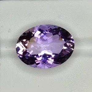 16.60 Carat 100% Natural Untreated 20x16x10 MM Ametrine Oval Shape Loose Gemstone Double Ametrine Bi Color Ametrine Ring Pendant Brooch