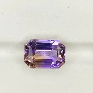 4.80 Carat 100% Natural Untreated 12x8x7 MM Ametrine Rectangle Shape Loose Gemstone Double Ametrine Bi Color Ametrine Ring Pendant Brooch