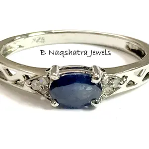SAPPHIRE DIAMONDS LOVE gift , sapphire ring in 925 sterling silver , September Birthstone Ring, wedding band , sapphire rings,