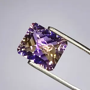 7.95 Carat 100% Natural Untreated 14x12x8 MM Ametrine Octagon Shape Concave Cut Loose Gemstone Double Ametrine Bi Color Ametrine Ring