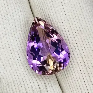 9.40 Carat 100% Natural Untreated 16X11X9 MM Ametrine Pear Shape Loose Gemstone Double Ametrine, Bi Color Ametrine, Ametrine Ring