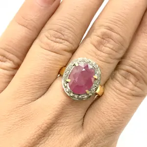 RUBY DIAMONDS ANTIQUE ring ,Antique silver ring,Diamonds vintage ring,Rose cut diamond ring,antique jewelry,Vintage wedding band