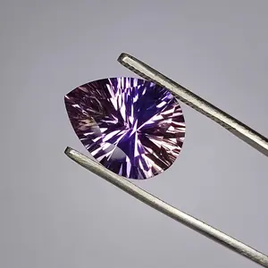 7.70 Carat 100% Natural Untreated 16x12x8 MM Ametrine Pear Shape Concave Cut Loose Gemstone Double Ametrine Bi Color Ametrine Ring