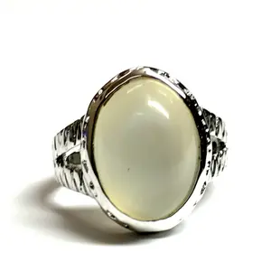 WHITE MOONSTONE MEN  Ring ,Oval Cabochon , Sterling Silver, Perfect Moonlight ,June Birthstone,Promise Ring For Him ,Gift For Him....