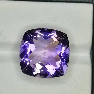 14.00 Carat 100% Natural Untreated 12x12x8 MM Ametrine Cushion Shape Loose Gemstone Double Ametrine Bi Color Ametrine Ring Pendant Brooch
