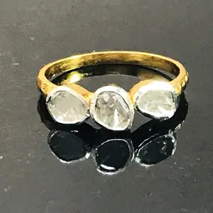 NATURAL DIAMONDS Ring ,925 Sterling silver, Engagement Ring ,Vermeil -1 Micron Gold Plated, Promise Gift For Her...