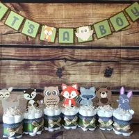 Woodland Table Decorations, Woodland Forest Diaper Cakes, Forest Baby Shower Centerpieces, Forest Animals Diaper Cakes Table Woodland Table Decorations, Woodland Forest Diaper Cakes, Forest Baby Shower Centerpieces, Forest Animals Diaper Cakes Table
