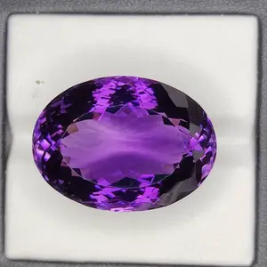 36.00 Carat 100% Natural Unheated Untreated Top Color Purple Amethyst Oval Shape Cut Loose Gemstone 25x18x14 MM For Making of Jewelry,