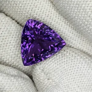 8.90 Carat 14x15x14 Purple Amethyst 100% Natural Trillion shape Shape Loose Gemstone, February Birthstone, Amethyst Ring, Valentine gift