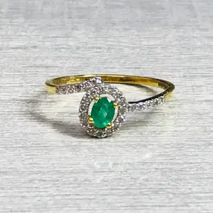EMERALD ENGAGEMENT 14K Gold Ring,May Birthstone,Wedding Bridal Gift ,Promise ring for her,Women Jewelry.