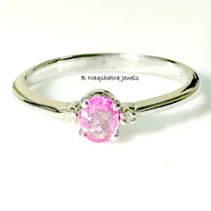 PINK TOURMALINE DIAMOND Silver Ring ,Multi Tourmaline Gemstone ,October Birthday Gift ,Promise Ring for Her
