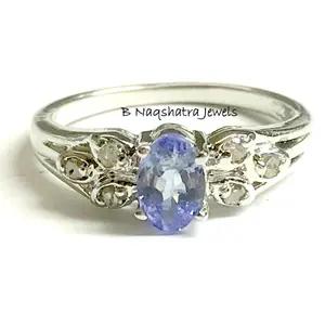 DAINTY TANZANITE  Ring-925 Sterling Silver, Oval Tanzanite, Engagement Ring ,Gift for Her