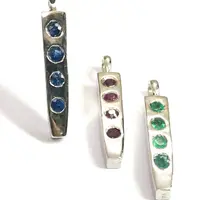 Precious Pendant EMERALD RUBY SAPPHIRE , Sterling silver ,Men n Women Jewelry ,Hand-Forged , High finished , Lovely Valentine Gift For her Precious Pendant EMERALD RUBY SAPPHIRE , Sterling silver ,Men n Women Jewelry ,Hand-Forged , High finished , Lovely Valentine Gift For her