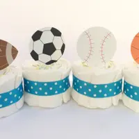 Sports Diaper Cakes, Football Baseball basketball soccer Baby Shower Centerpieces, Sports Baby Gift, Sports fan shower, new Dad sports fan Sports Diaper Cakes, Football Baseball basketball soccer Baby Shower Centerpieces, Sports Baby Gift, Sports fan shower, new Dad sports fan