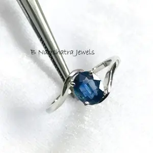 BLUE SAPPHIRE RING ,Blue September Birthstone , Throat Chakra Gemstone ,Unisex Ring ,Fine Jewelry Gifts.