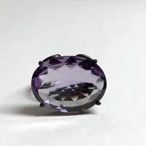 15x 20 mm NATURAL AMETHYST GEMSTONE , February Birthstone , Gift for her , Engagement Ring , lovely evening jewelry.