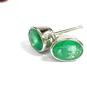 STUD EARRINGS, Emerald Stud Earrings, Ruby stud earrings ,Blur Sapphire stud earrings , Sterling Silver stud earrings, Gift For Her.