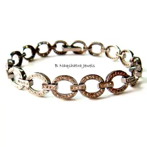 Victorian Bangle & Bracelets,Cuff Bracelets Rose Cut Diamond Tennis Bracelet.