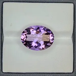 8.55 Carat 100% Natural Untreated 18x12x8 MM Ametrine Oval Shape Loose Gemstone Double Ametrine Bi Color Ametrine Ring Pendant Brooch