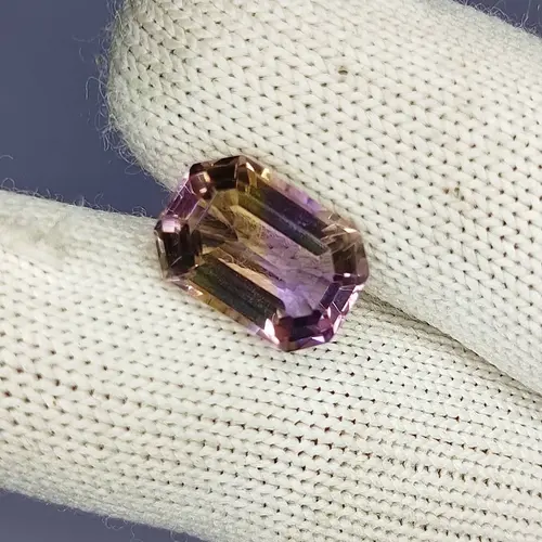 5.85 Carat 100% Natural Untreated 13x9x7 MM Ametrine Rectangle Shape Loose Gemstone Double Ametrine Bi Color Ametrine Ring Pendant Brooch