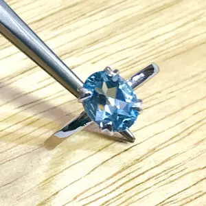 BLUE TOPAZ SILVER Ring ,Sky Color , Oval Shape Blue Topaz ,December Birthstone , Promise Ring , Hand Forged Ring , Valentine Gift...