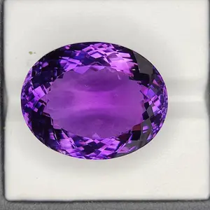 35.50 Carat 100% Natural Unheated Untreated Top Color Purple Amethyst Oval Shape Cut Loose Gemstone 23x19x13 MM For Making of Jewelry,